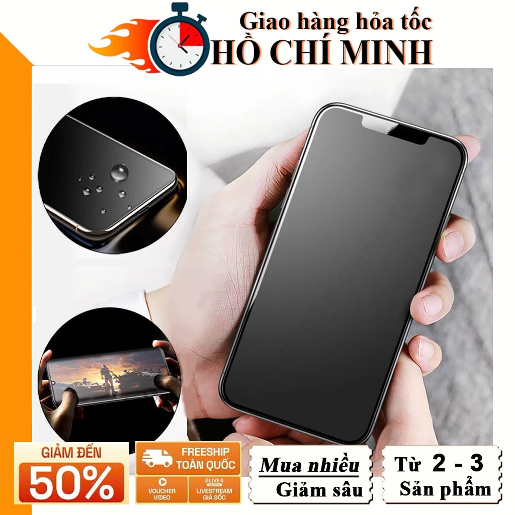 Kính cường lực iphone chống vân tay, mồ hôi full màn nhám cho 17 pro 16 Xs max 11 pro 12 13 14 15 16 Promax