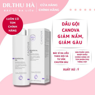  Nhập khẩu chính hãng- Dầu gội cải thiện tình trạng nấm làm dịu da đầu Canova Rivescal DS shampoo 200ml  - Dr. Thu Hà 