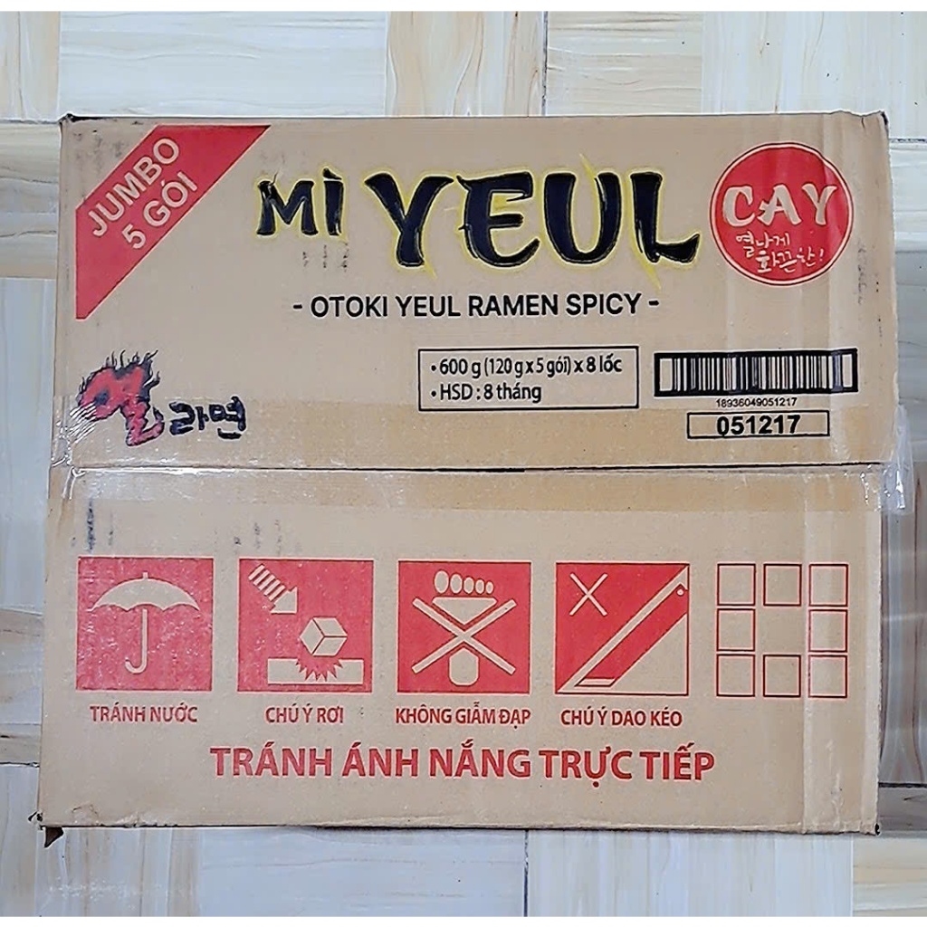 1 Thùng mì yeul cay Ottogi 40 gói 120g, combo mì yeul cay Otoki kiểu Hàn Quốc mì nấu bếp