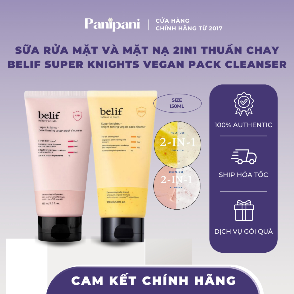 Sữa rửa mặt Belif Super Knights Vegan Pack Cleanser