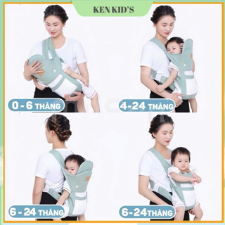 Địu đỡ cổ cho bé sơ sinh - Địu cao cấp 4 tư thế đa năng ngồi xe máy an toàn