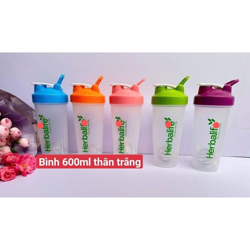 5-10 BÌNH LẮC 600ML thân trắng logo HBL