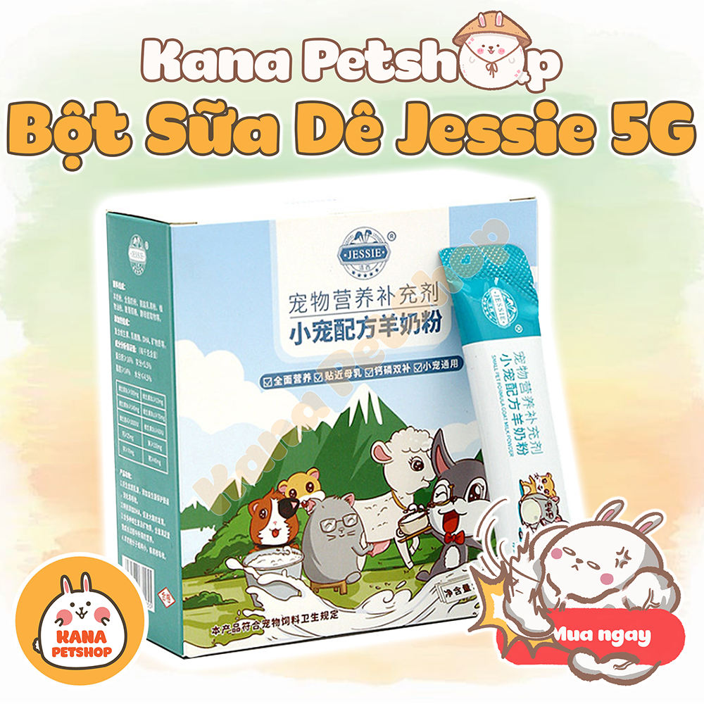 Bột Sữa Dê JESSIE 🐹FREESHIP🐹 Gói Sữa Dê 𝗝𝗘𝗦𝗦𝗜𝗘 Đồ Ăn Dặm Cho Hamster, Thức Ăn Cho Thỏ, Bọ, Chó, Mèo