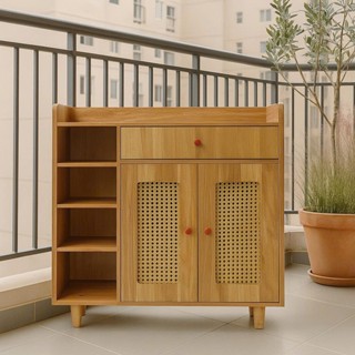 Tủ Giày - Kệ Giày Cánh Tủ Mây Rộng 80cm Để Đồ Decor Gọn Gàng Ngăn Nắp