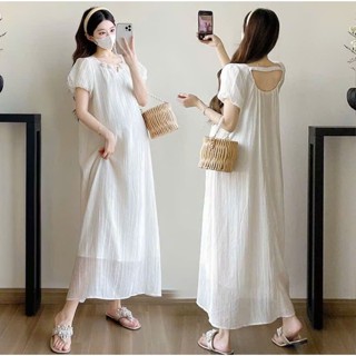  ĐẦM  BẦU DỰ TIỆC CƯỚI CÔNG SỞ MÀU HÈ V732 - VÁY XINH THIẾT KẾ SUÔNG MẶC ĐƯỢC 2 KIỂU VẢI REN CAO CẤP KIỂU BASIC FRESIZE 