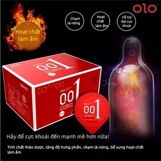   CHÍNH HÃNG  Bao Cao Su OLO 001 Siêu Mỏng 0.01mm Hộp 10 Cái – Truyền Nhiệt Nóng Lạnh Kéo Dài Thời Gian 