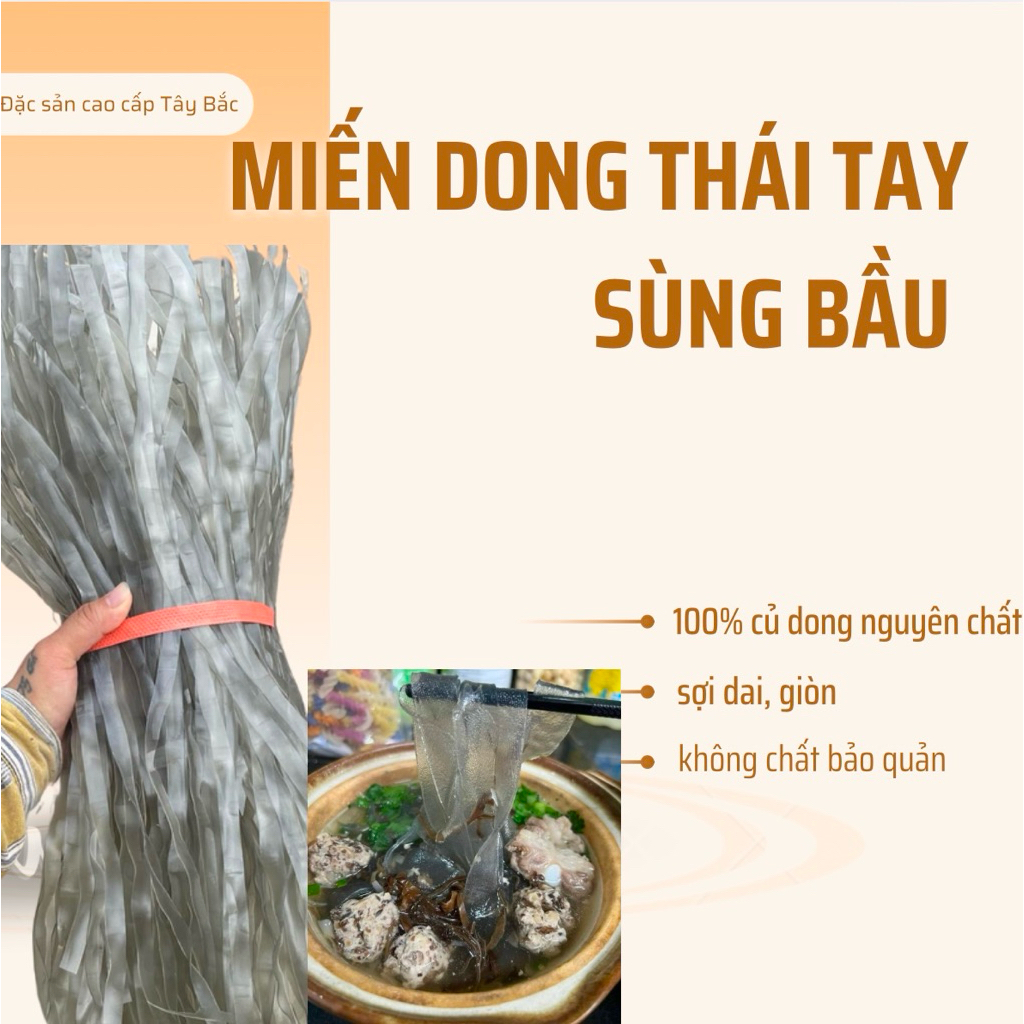 [ Đặc sản Điện Biên] Miến dong thái tay sợi to Sùng Bầu Điện Biên,chuẩn đặc sản cao cấp Điện Biên