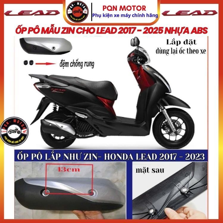[Lead 2017- 2025] Ốp Pô Nhựa ABS, Cặp Bọc Mũi Dè Trước Sau Gắn Chuẩn Honda Lead 2017 - 2025