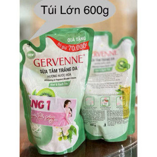 [Túi Siêu Tiết Kiệm] Sữa Tắm Trắng Da Tinh Chất Sữa Dê Và Hương Hoa Gervenne dạng túi 450g - hàng tặng