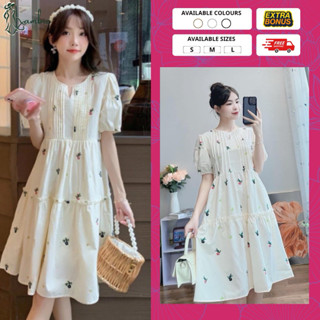  Váy bầu đầm bầu thời trang LAMBIE dáng babydoll hoa nhí kiểu dáng Hàn Quốc họa tiết hoa vintarget 