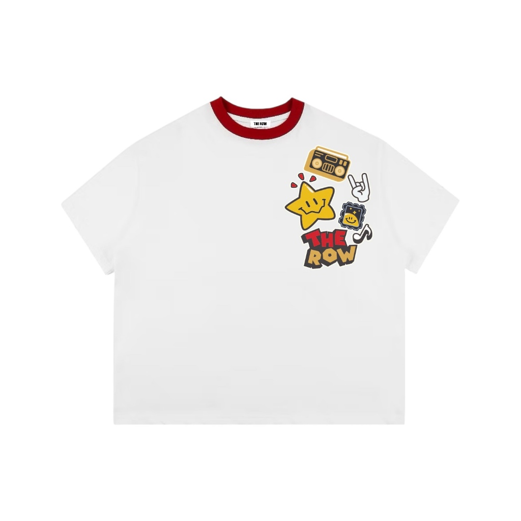 Áo Thun Boxy Local Brand THEROW Tay Ngắn Cotton 250gsm "HÌNH STICKER" Áo Phông Forrm Rộng Mùa Hè Kiểu Đẹp Unisex Nam Nữ | BigBuy360 - bigbuy360.vn