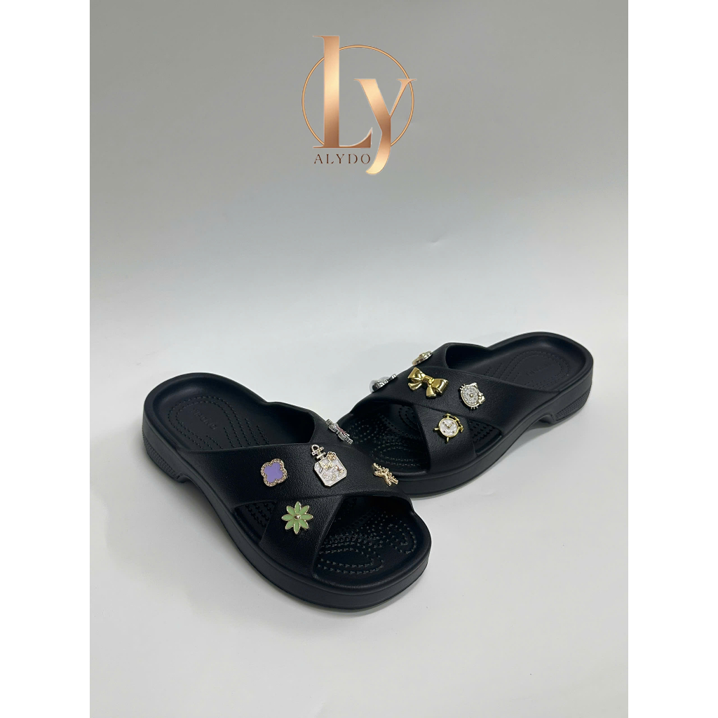 TIPONO ALYDO LM99 Dép Quai Ngang Chéo Charm Đính Kèm Chống Trơn Trượt Độc Đáo Thời Thượng Nữ