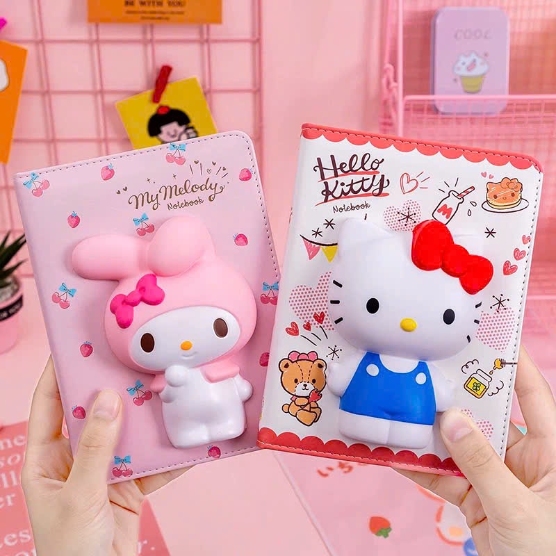 Sổ nhật kí có squisky  Kuromi, Hello Kitty, Cinnamoroll, My Melody cho bé