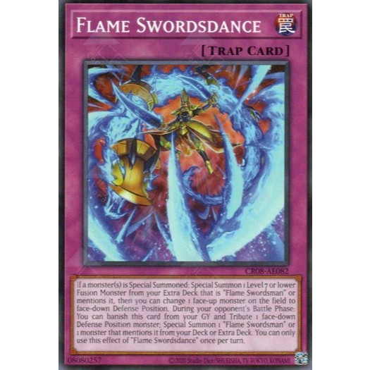 thẻ bài Yugioh chính hãng CR08-AE082 Flame Swordsdance (N)