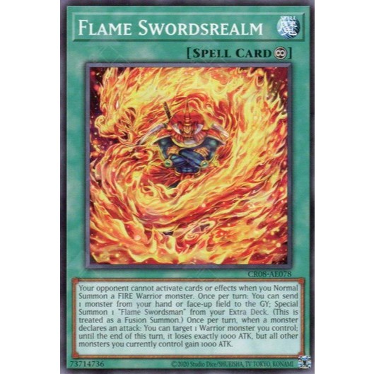 thẻ bài Yugioh chính hãng CR08-AE078 Flame Swordsrealm (N)