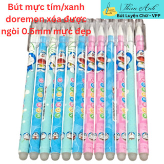 Lẻ 6 bút/Hộp 12 bút gel Doremon Vân Sơn VS8825 mực Tím/Xanh xoá được ngòi 0.5mm