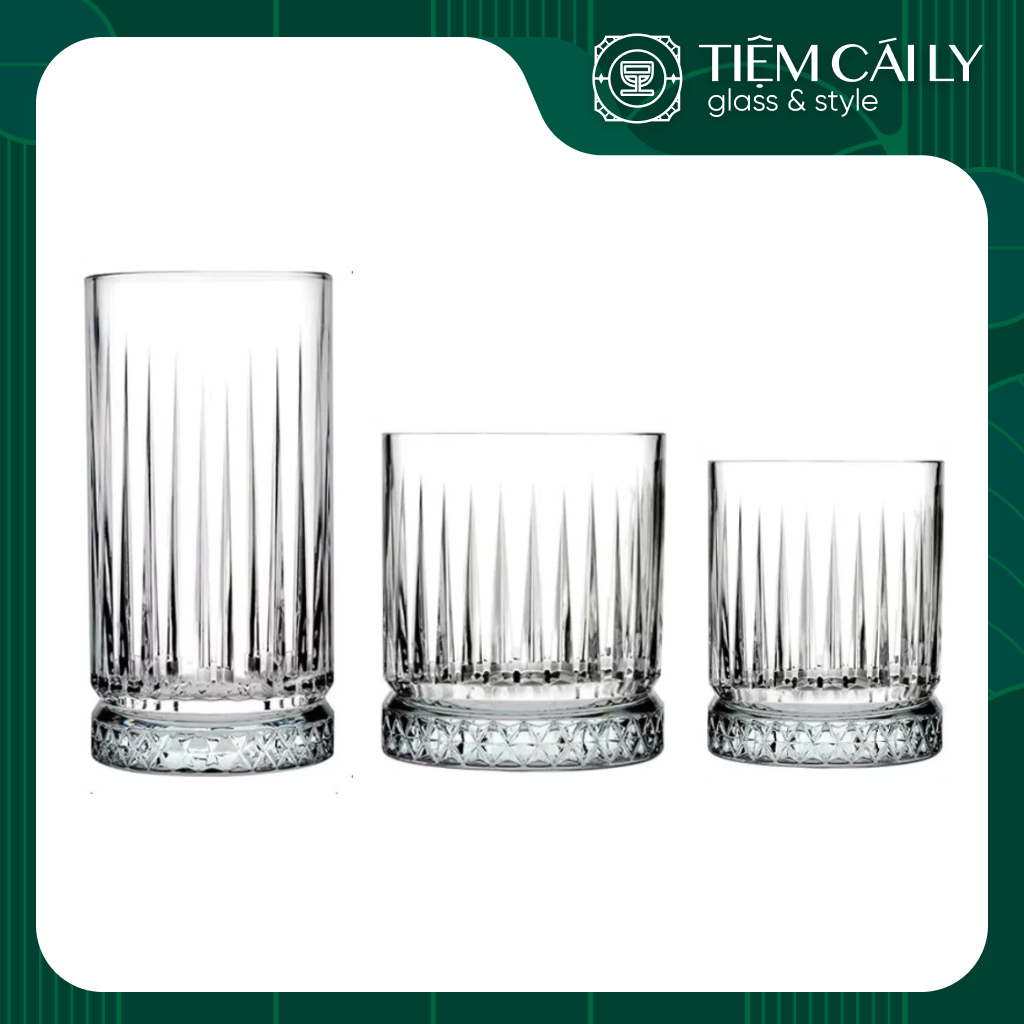 LY THUỶ TINH ĐẾ KIM CƯƠNG 814H-6412J-6408J / 450ML-340ML-250ML / LY TRÀ-CAFE-SINH TỐ-NƯỚC ÉP