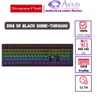 Bàn phím cơ Akko 3108 SR Black Shine-Through
