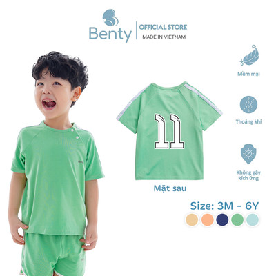 Bộ cộc tay cài chéo thể thao BENTY số 11, chất liệu mềm mịn mát, thầm hút mồ hôi, đồ bộ chính hãng