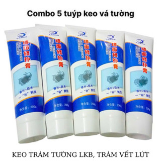   Freeship  COMBO 5 Tuýp Keo Vá Tường Chống Thấm LKB 250g - Trám Trét Vết Nứt Khe Hở Chống Ẩm Mốc 