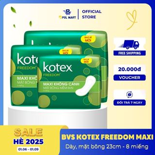 Băng Vệ Sinh Kotex Freedom Maxi Dày Không Cánh Mặt Bông 23cm 1 Gói 8 Miếng - POL MART
