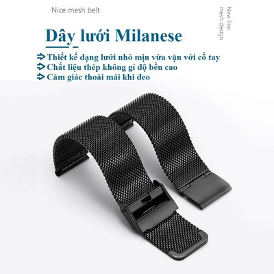 dây dồng hồ nam, dây thép lụa đồng hồ nam cao cấp mềm mại bằng chất liệu thép chống gỉ có 2 size 20mm và 22mm