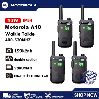  Bộ 4 Bộ đàm Motorola A10 Bộ đàm UHF 400-520MHz  10W Mini Walkie Talkie 199 Channel 9800Mah Khoảng cách giao tiếp 8km 