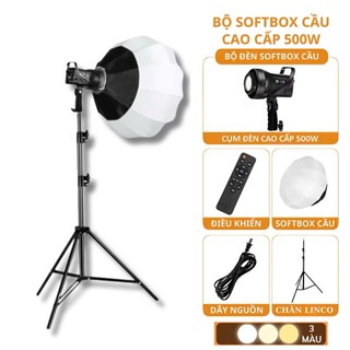  Bộ Đèn Studio Chụp Ảnh Softbox 500w Hình Cầu - Quay Phim - Livestream - Siêu Sáng - Chính Hãng HD Design 