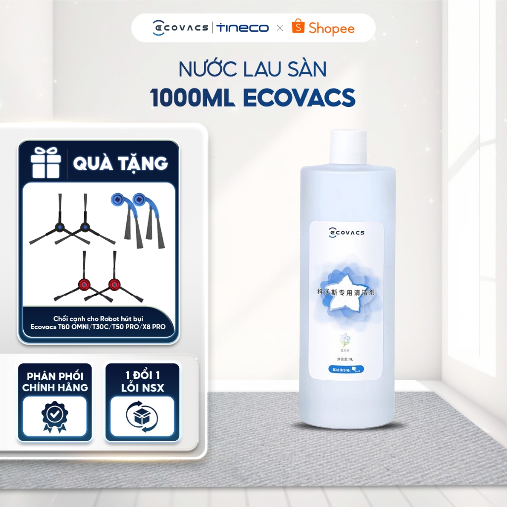 Nước lau sàn chuyên dụng cho Robot hút bụi lau sàn Ecovacs, Nước lau sàn Ecovacs chính hãng
