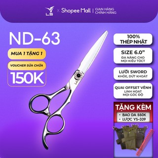 [TẶNG LƯỢC YS-339] Kéo Cắt Tóc VLS ND-63 Lưỡi Kiếm Sword Quai Offset Vênh Đỡ Ngón Cố Định