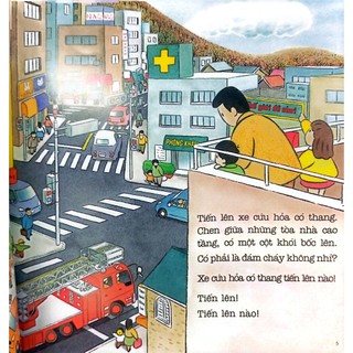 Sách - Ehon - Thực Phẩm Tâm Hồn Cho Bé - Tiến Lên Xe Cứu Hỏa (Tái Bản 2024) - Thái Hà