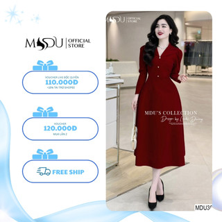 Váy Tiểu Thư K49-D1-3 MDU3835 Dáng Váy Dài  Được Làm Từ Chất Vải Nhung Hàn Mềm Mại, Cao Cấp Từ MDU