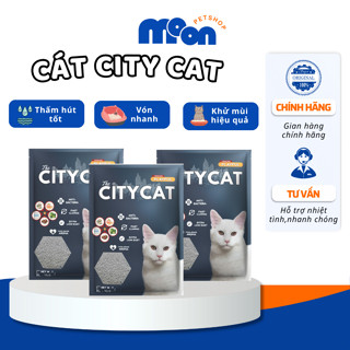 Combo 3 túi cát vệ sinh cho mèo Citycat 8L-3.7KG, Cát mèo khử khuẩn tốt ít bụi.
