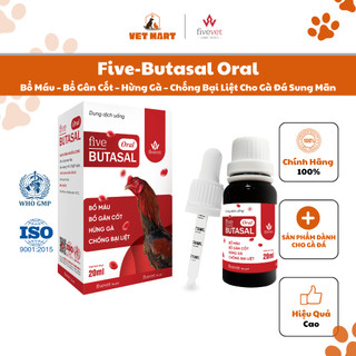 Five-Butasal Oral Bổ Máu ,Bổ Gân Cốt, Hừng Gà ,Chống Bại Liệt Cho Gà Đá Sung Mãn (20ml)