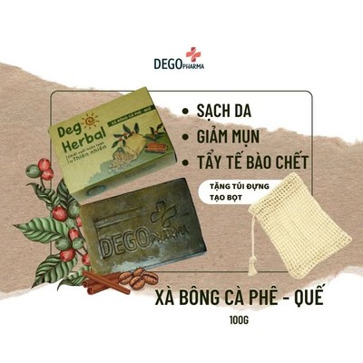 Xà Bông Sinh Dược Thiên Nhiên Quế DEGO 100G – Tẩy Tế Bào Chết, Dưỡng Da Trắng Sáng, Ngừa Mụn