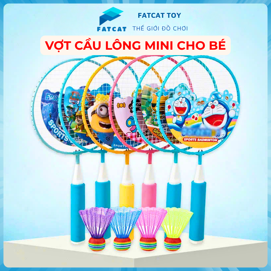 Vợt cầu lông cho bé tặng kèm 2 quả cầu, đồ chơi  mùa hè, đồ chơi vận động cho bé