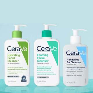  Sữa Rửa Mặt CeraVe Cho Da Dầu Mụn Khô Nhạy Cảm SA Smoothing Hydrating Foaming Cleanser 