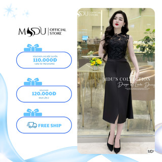 Váy Thiết Kế MDU3786 Họa Tiết Hoa Lá Tinh Xảo Trên Nền Vải Ren Quý Phái Từ MDU