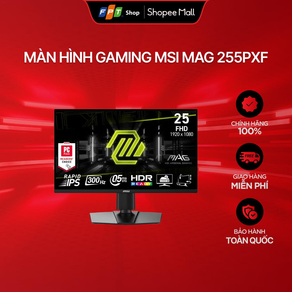 [CHÍNH HÃNG] Màn hình Gaming MSI MAG 255PXF/24.5inch FHD (1920x1080)/IPS 300Hz