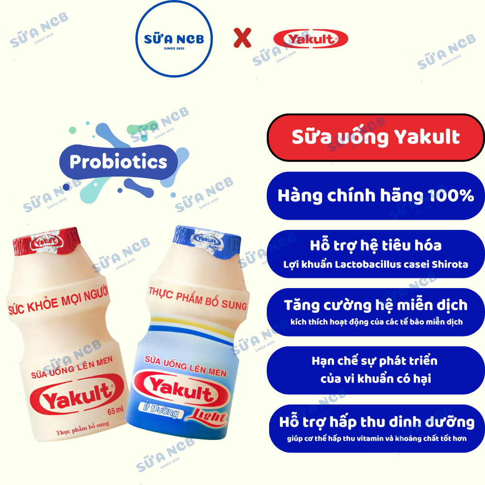   Chính Hãng  Sữa Chua Uống Lên Men Yakult - Thùng x 10 vỉ x 50 lọ 65ml 