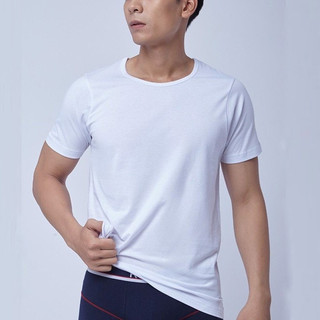 Áo lót nam có tay cotton Mỏng trắng hàng, áo phông trơn trắng cổ tròn mặc ngủ đông xuân nam MO99