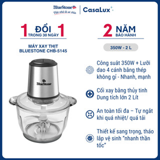 [ 1 ĐỔI 1 TRONG 30 NGÀY ] Máy Xay Thịt Cối Thủy Tinh CHÍNH HÃNG BlueStone CHB-5145 | 2 Lít - 350W |