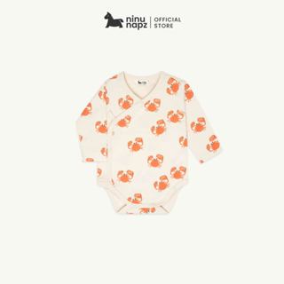  NinuNapz - Body dài tay cao cấp nút bấm cài chéo tiện lợi cho bé từ 3M-9M - Vải sợi tre pha cotton siêu mềm mịn êm ái 