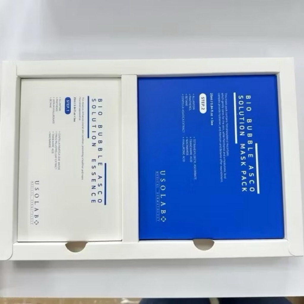 [Hàng Cty] Bộ Mặt Nạ CO2 Thải Độc Sinh Học Bio Bubble Asco Solution Kit USOLAB Essence & Mask Pack