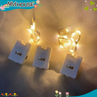 Dây đèn Led 1m-2m dùng pin ,dây đèn đom đóm bóng lớn sáng nhấp nháy màu vàng làm hoa trang trí