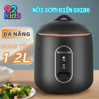 Nồi Cơm Điện Mini Chigo Tráng Chống Dính, Nầu Hầm Súp Cháo Đa Năng Dung Tích 1,2L Phù Hợp 2 Người