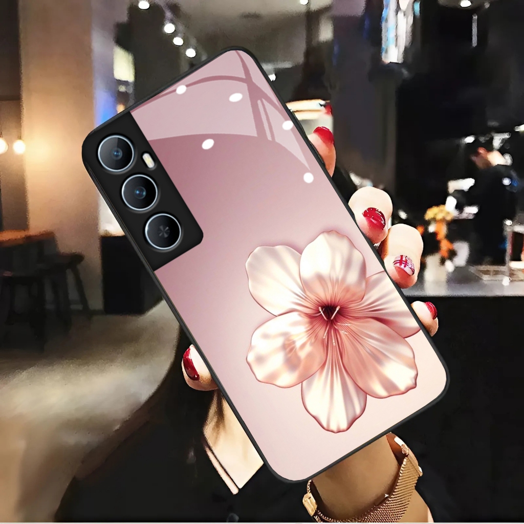 Ốp Lưng cho REALME C65 Mặt lưng cường Lực Họa Tiết