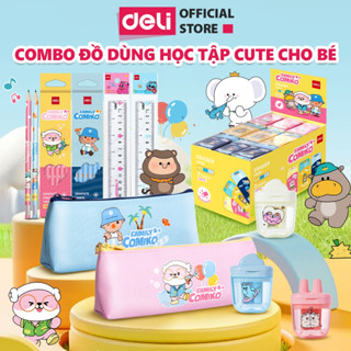 Combo Học Tập Cho Bé 5 Món Deli – Bút Chì, Hộp Bút, Thước, Gôm, Gọt – Họa Tiết Dễ Thương Cho Học Sinh Bé Trai Bé Gái