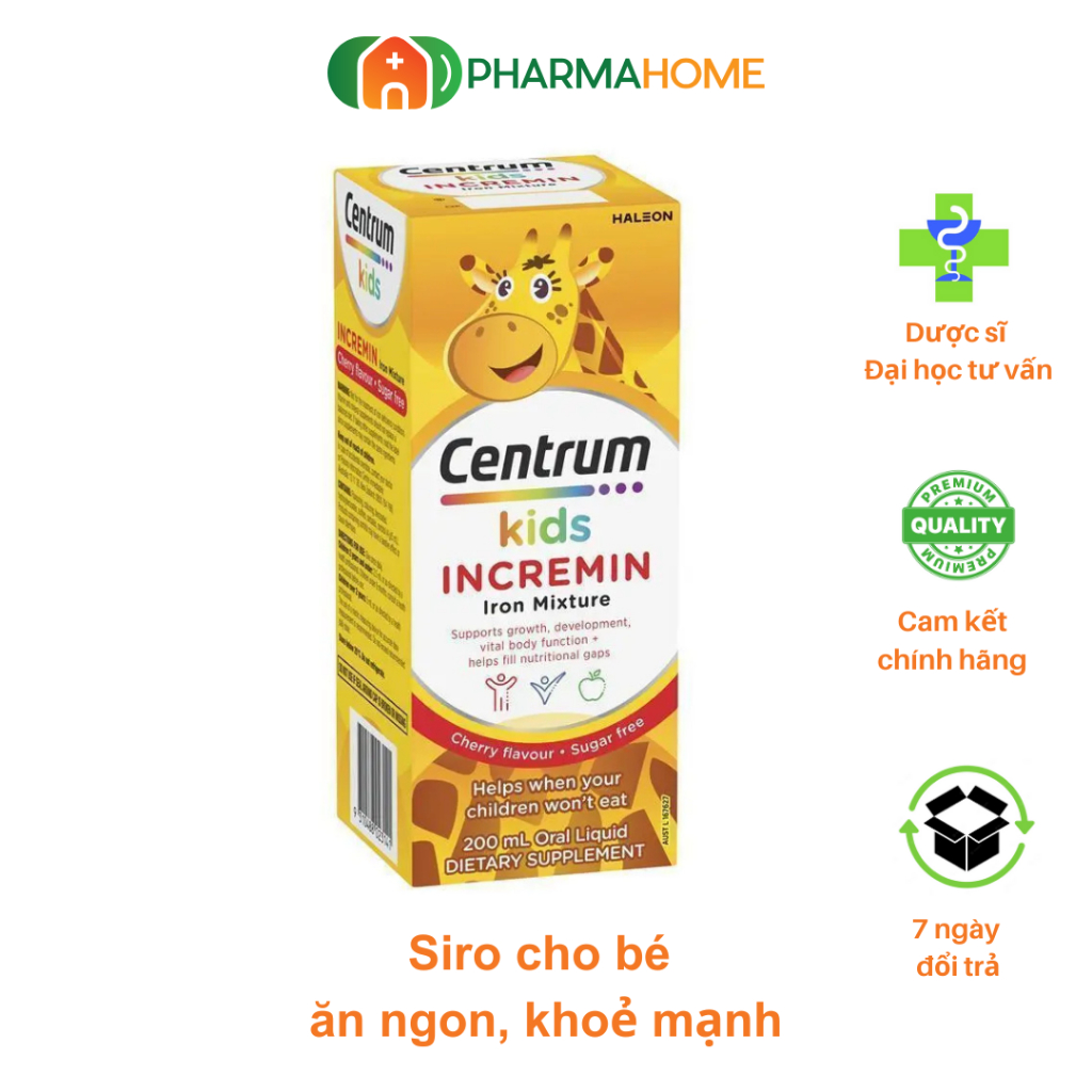 Siro Centrum Kids Incremin Iron Mixture Úc cho bé biếng ăn 200ml