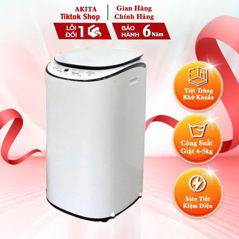 Máy giặt mini PVL- Akita Japan, tự động, giặt, vắt, sấy, khử khuẩn, siêu tiết kiệm điện nước - Bảo Hành 6 NĂM